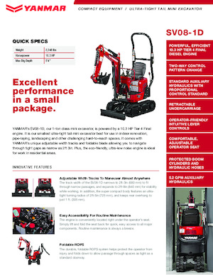 मिनी एक्सकेवेटर Yanmar SV08-1D