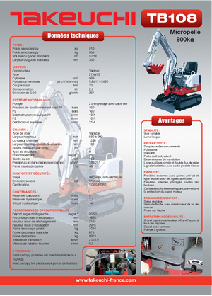 मिनी एक्सकेवेटर Takeuchi TB 108