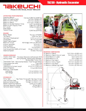 मिनी एक्सकेवेटर Takeuchi TB 230