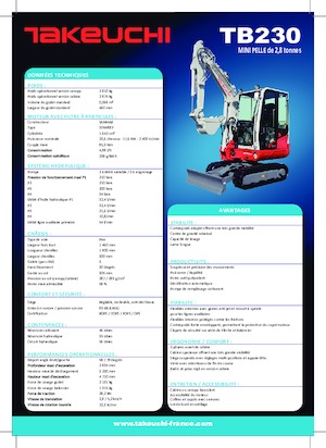 मिनी एक्सकेवेटर Takeuchi TB 230