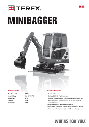 मिनी एक्सकेवेटर Terex TC 16