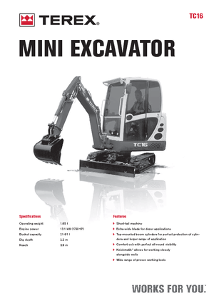 मिनी एक्सकेवेटर Terex TC 16