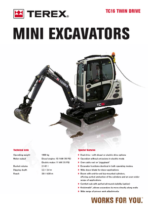मिनी एक्सकेवेटर Terex TC 16 Twindrive