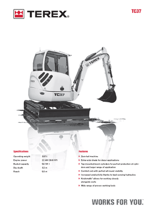 मिनी एक्सकेवेटर Terex TC 37