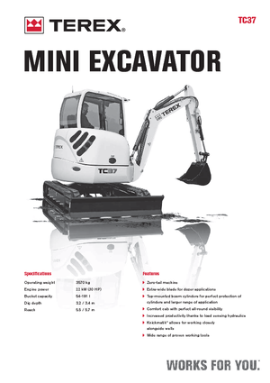 मिनी एक्सकेवेटर Terex TC 37