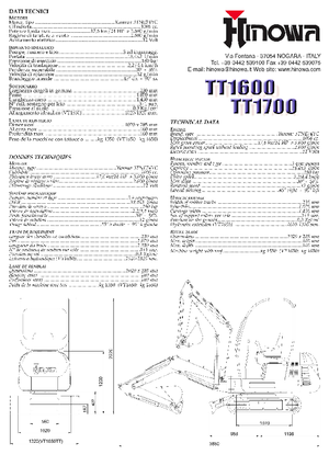 मिनी एक्सकेवेटर Hinowa TT 1700