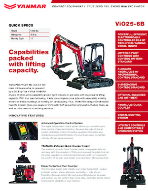 मिनी एक्सकेवेटर Yanmar ViO25-6B