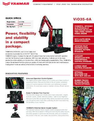 मिनी एक्सकेवेटर Yanmar ViO35-6A