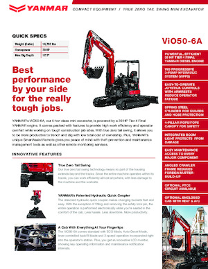 मिनी एक्सकेवेटर Yanmar ViO50-6A