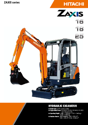 मिनी एक्सकेवेटर Hitachi ZX 16