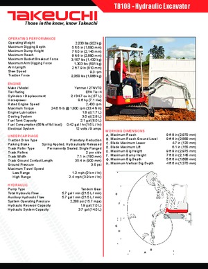 मिनी एक्सकेवेटर Takeuchi TB 108 Hybrid