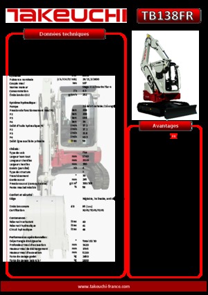 मिनी एक्सकेवेटर Takeuchi TB 138 FR