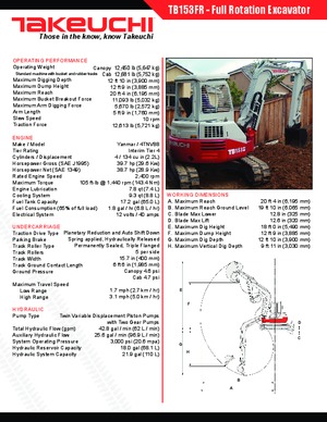 मिनी एक्सकेवेटर Takeuchi TB 153 FR