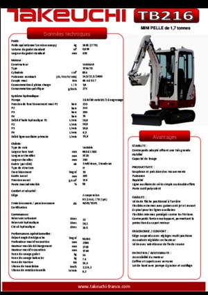 मिनी एक्सकेवेटर Takeuchi TB216A