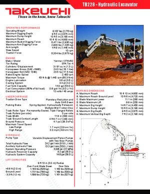 मिनी एक्सकेवेटर Takeuchi TB 228 