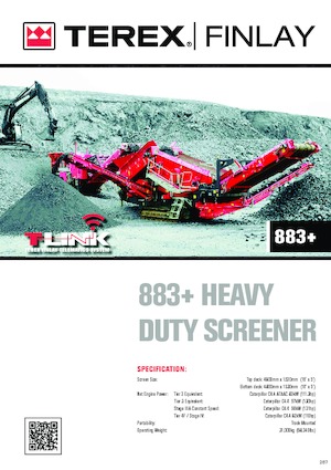 मोबाइल स्क्रीनिंग प्लांट Terex-Finlay 883+