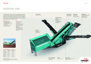 मोबाइल स्क्रीनिंग प्लांट Powerscreen Chieftain 1400