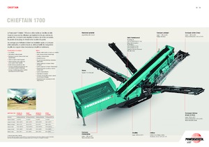 मोबाइल स्क्रीनिंग प्लांट Powerscreen Chieftain 1700