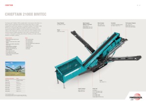 मोबाइल स्क्रीनिंग प्लांट Powerscreen Chieftain 2100X Bivitec