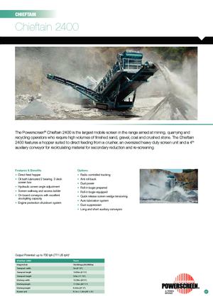 मोबाइल स्क्रीनिंग प्लांट Powerscreen Chieftain 2400-3D