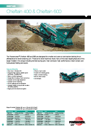 मोबाइल स्क्रीनिंग प्लांट Powerscreen Chieftain 600 Kette