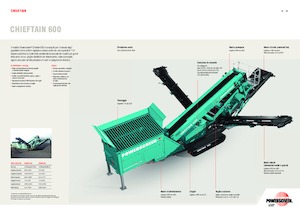 मोबाइल स्क्रीनिंग प्लांट Powerscreen Chieftain 600