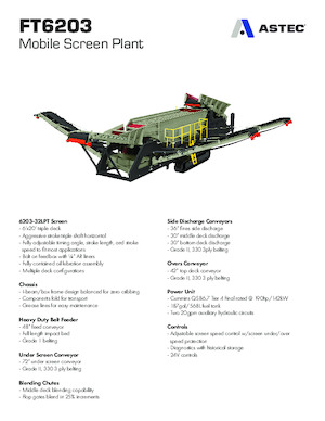मोबाइल स्क्रीनिंग प्लांट Astec FT6203CC