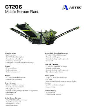 मोबाइल स्क्रीनिंग प्लांट Astec GT206