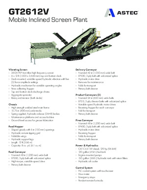 मोबाइल स्क्रीनिंग प्लांट Astec GT2612V