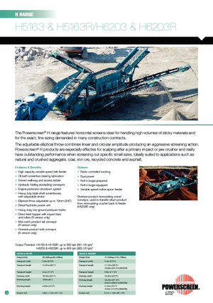 मोबाइल स्क्रीनिंग प्लांट Powerscreen H 5163