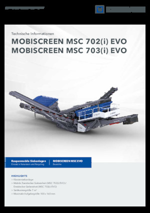 मोबाइल स्क्रीनिंग प्लांट Kleemann MSC 702i EVO
