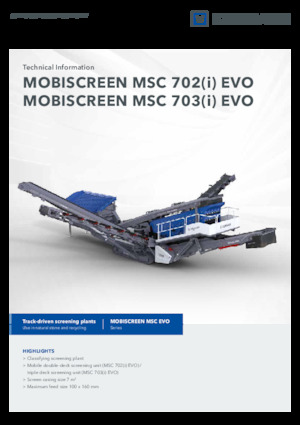 मोबाइल स्क्रीनिंग प्लांट Kleemann MSC 702i EVO