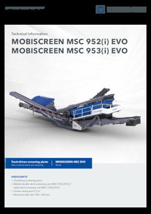 मोबाइल स्क्रीनिंग प्लांट Kleemann MSC 952i EVO