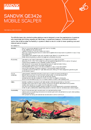 मोबाइल स्क्रीनिंग प्लांट Sandvik QE342e
