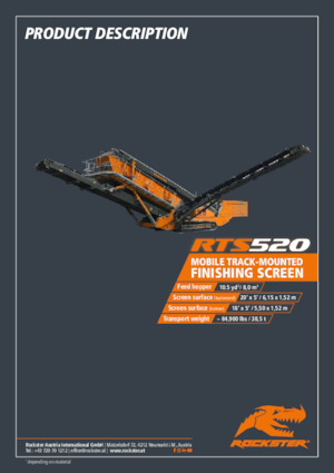 मोबाइल स्क्रीनिंग प्लांट Rockster RTS520