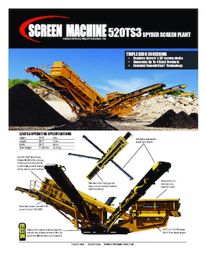 मोबाइल स्क्रीनिंग प्लांट Screen Machine Industries  Spyder 520TS3
