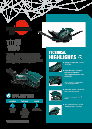 मोबाइल स्क्रीनिंग प्लांट Powerscreen Titan 1800