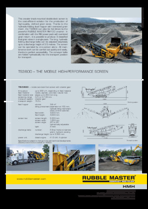 मोबाइल स्क्रीनिंग प्लांट Rubble Master TS3600