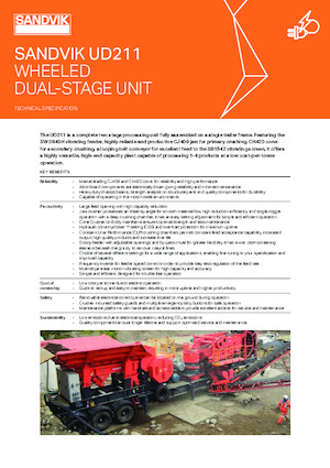 मोबाइल स्क्रीनिंग प्लांट Sandvik UD211