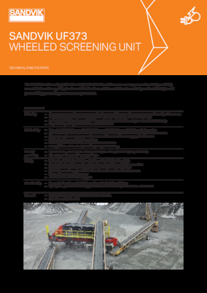 मोबाइल स्क्रीनिंग प्लांट Sandvik UF373