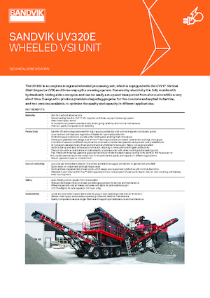मोबाइल स्क्रीनिंग प्लांट Sandvik UV320E VSI