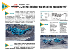 मोबाइल स्क्रीनिंग प्लांट Powerscreen Warrior 1400 X