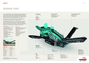 मोबाइल स्क्रीनिंग प्लांट Powerscreen Warrior 1400X