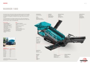 मोबाइल स्क्रीनिंग प्लांट Powerscreen Warrior 1800