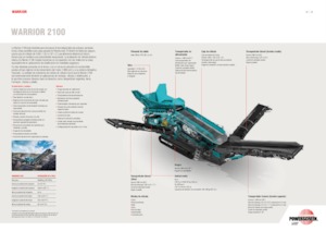 मोबाइल स्क्रीनिंग प्लांट Powerscreen Warrior 2100