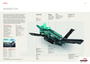 मोबाइल स्क्रीनिंग प्लांट Powerscreen Warrior 2100
