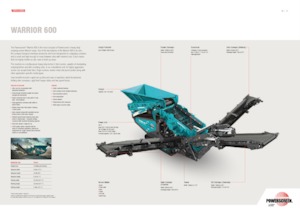 मोबाइल स्क्रीनिंग प्लांट Powerscreen Warrior 600