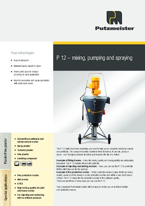मोर्टार मिक्सिंग पंप Putzmeister P 12 