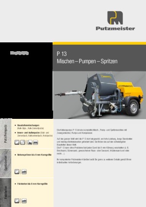 स्टेशनरी कंक्रीट पंप Putzmeister P 13 EMR KA 230