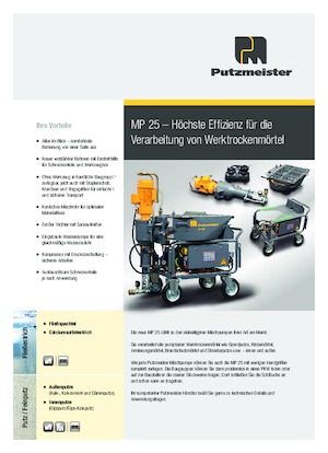 मोर्टार मिक्सिंग पंप Putzmeister MP 25 